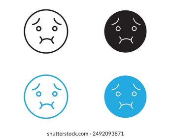 Nauseated emoji icon black and white vector outline sign