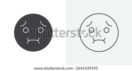 Nauseated emoji icon Line graphics illustration