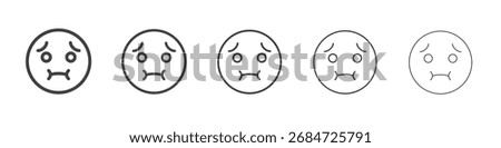 Nauseated emoji icon Line graphics illustration symbol