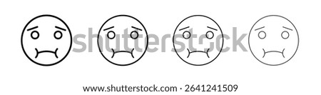 Nauseated emoji icon Outline sign symbol set
