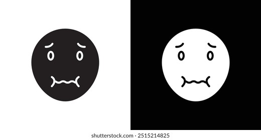 Nauseated emoji icon Thin line flat illustration