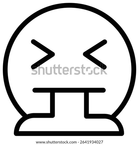 Nauseated emoji icon Thin line vector design