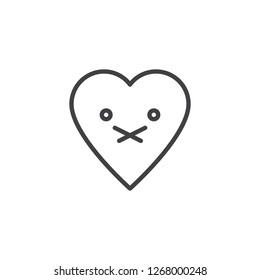 Nauseated Face emoticon outline icon. linear style sign for mobile concept and web design. nauseated heart face character emoji line vector icon. Symbol, logo illustration. Pixel perfect vector 