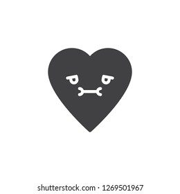 Nauseated Face emoticon vector icon. filled flat sign for mobile concept and web design. heart face character emoji solid icon. Symbol, logo illustration. Pixel perfect vector graphics