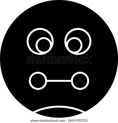 Nauseated Face Glyph Vector Icon Design