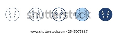 Nauseated face icon Symbol set collection