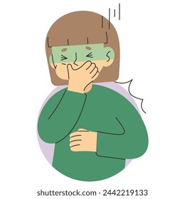 Nauseous 8 cute on a white background, vector illustration.
