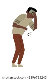 diseño de ilustración de síntoma de hombre nauseabundo