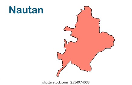 Mapa da subdivisão de Nautan, Distrito de Champaran, Estado de Bihar, República da Índia, Governo de Bihar, Território indiano, Índia Oriental, política, aldeia, turismo