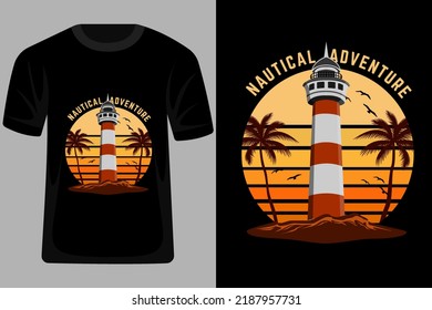 Nautical Adventure Retro Vintage T Shirt Design