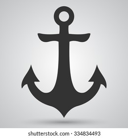 nautical anchor black vector isolated white eps10 icon logo art sign iron symbol