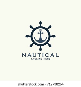 nautical anchor design logo template