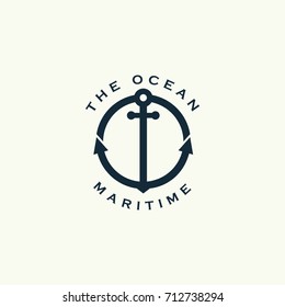 nautical anchor design logo template