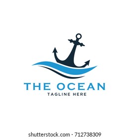 nautical anchor design logo template