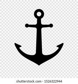 Nautical anchor icon isolated on transparent background