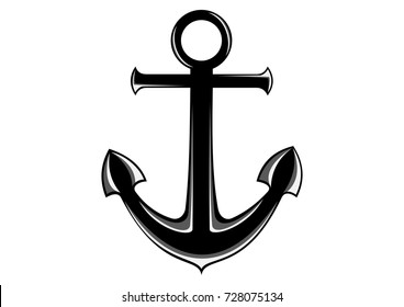 Nautical Anchor icon isolated white background