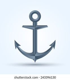 Nautical anchor icon on pale blue background