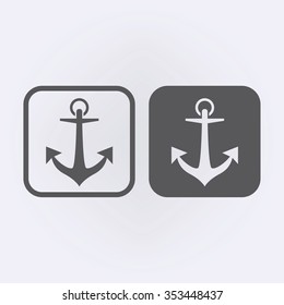 Nautical anchor icon set . Vector illustration