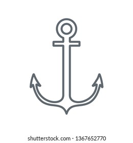 Nautical anchor icon, symbol or sign