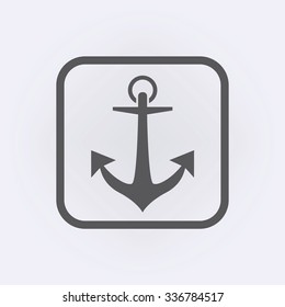 Nautical anchor icon . Vector illustration