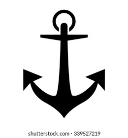Nautical anchor icon . Vector illustration