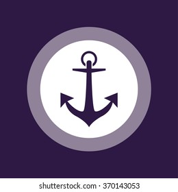 Nautical anchor icon . Vector illustration