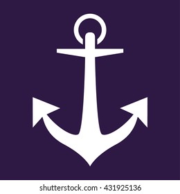 Nautical anchor icon . Vector illustrationv