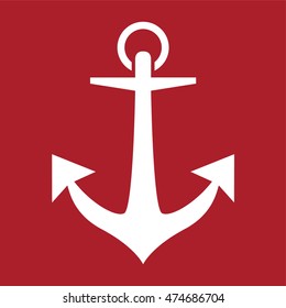 Nautical anchor icon . Vector illustrationv