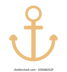 Nautical Anchor isolated background. Ship anchor, vintage icon. Vector illustration for marine and heraldry design.