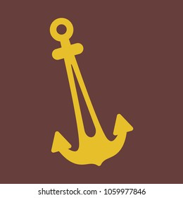 Nautical Anchor isolated background. Ship anchor, vintage icon. Vector illustration for marine and heraldry design.