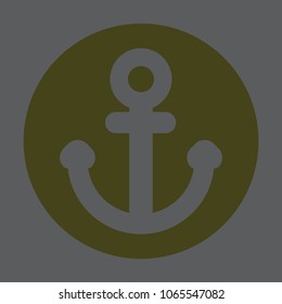Nautical Anchor isolated background. Ship anchor, vintage icon. Vector illustration for marine and heraldry design.