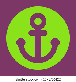 Nautical Anchor isolated background. Ship anchor, vintage icon. Vector illustration for marine and heraldry design.