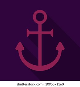 Nautischer Anker, isolierter Hintergrund. Schiffsanker, Vintage-Symbol. Vektorillustration-Illustration für marines und heraltrockenes Design.