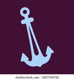 Nautical Anchor isolated background. Ship anchor, vintage icon. Vector illustration for marine and heraldry design.