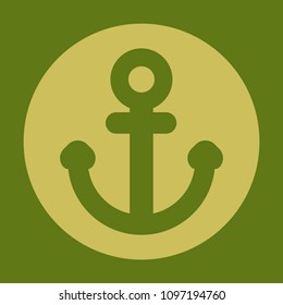 Nautical Anchor isolated background. Ship anchor, vintage icon. Vector illustration for marine and heraldry design.