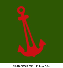 Nautical Anchor isolated background. Ship anchor, vintage icon. Vector illustration for marine and heraldry design.
