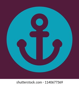 Nautical Anchor isolated background. Ship anchor, vintage icon. Vector illustration for marine and heraldry design.