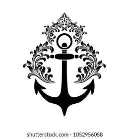 Nautical Anchor isolated white background.
