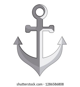 Nautical Anchor isolated white background. Ship anchor, vintage icon. Vector illustration for marine and heraldry design. EPS 10.