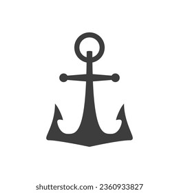 Nautical Anchor isolated white background. Ship anchor, vintage icon. Vector illustration for marine and heraldry design. EPS 10.