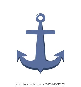 Nautical Anchor isolated white background. Ship anchor. Vector illustration for marine and heraldry design