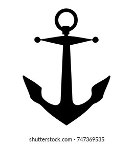 Nautical Anchor isolated white background. Ship anchor, vintage icon. Vector illustration for marine and heraldry design. EPS 10.