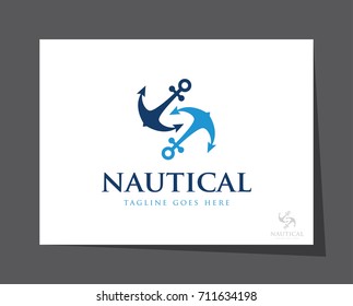 nautical anchor logo icon vector