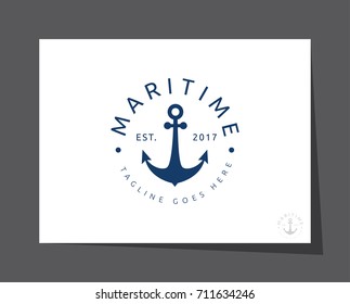 nautical anchor logo icon vector 