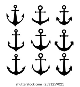 Nautical Anchor Logo Vector Illustration