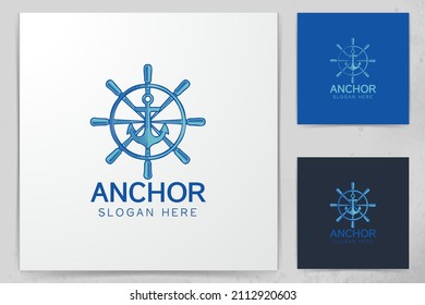 Nautical and anchor, maritime and seafood restaurant logo Designs Inspiration Isolated on White Background