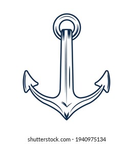 nautical anchor on white background