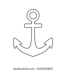Nautical anchor outline – playful vector design for summer-themed crafts and kids' decor