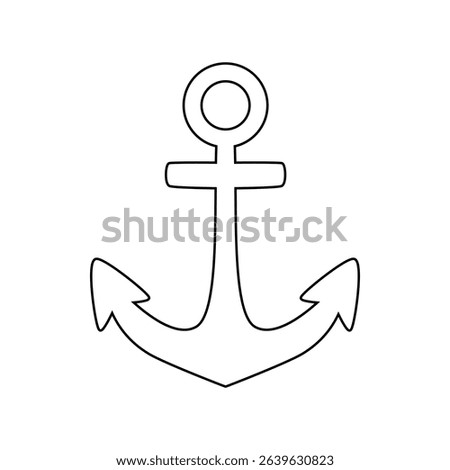 Nautical anchor outline – playful vector design for summer-themed crafts and kids' decor