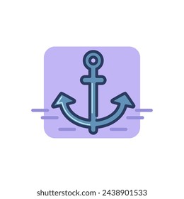 Nautical anchor outline vector icon. Web site page and mobile app design element. Sea and ships concept.